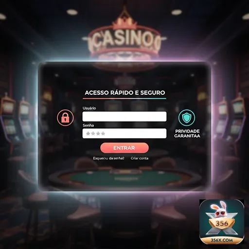 Ilustração de Acesse o link de acesso rápido do 356x para cassino online